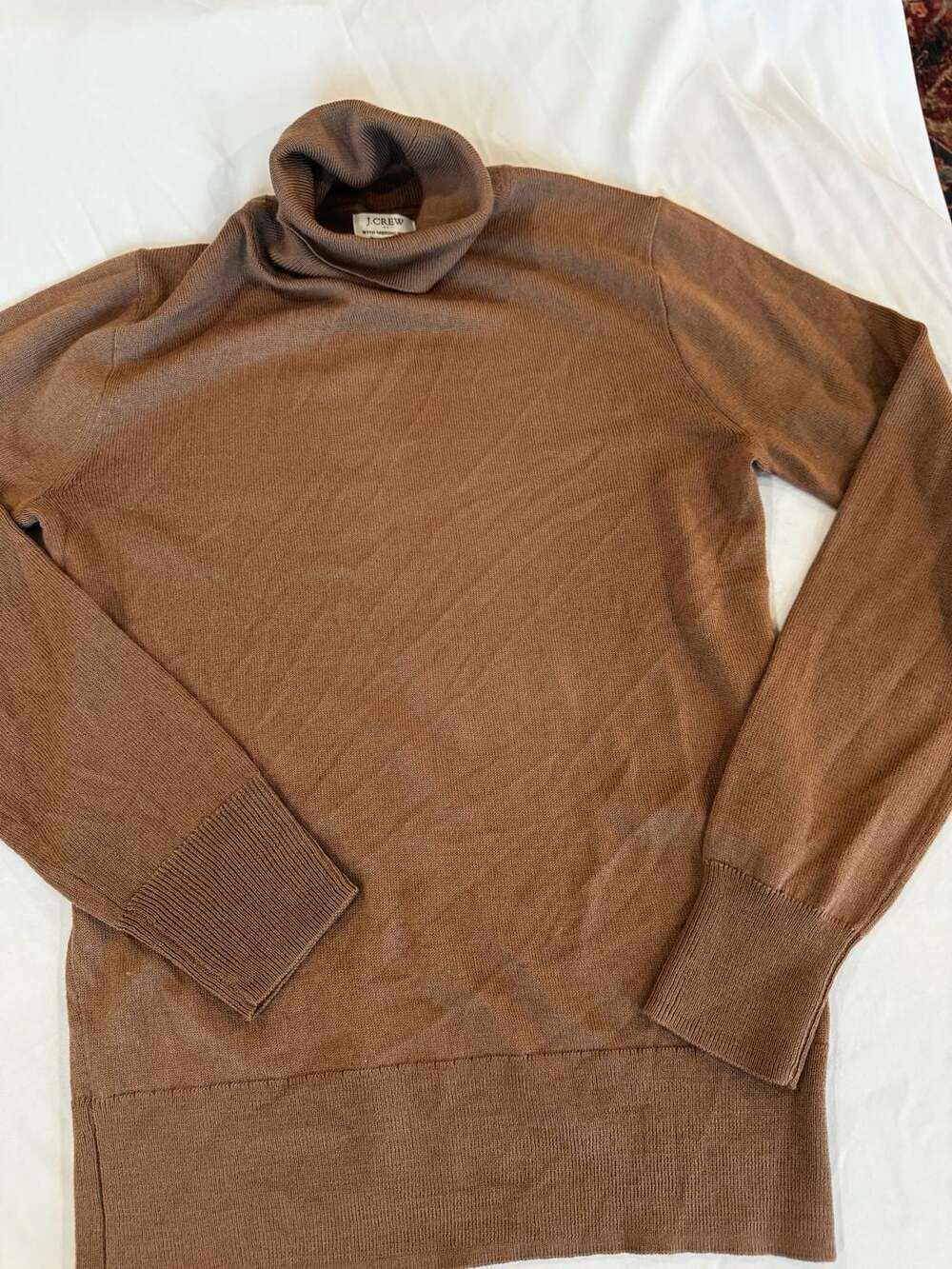 J.Crew Brown Merino Wool Blend Turtleneck Sweater Size S Womens